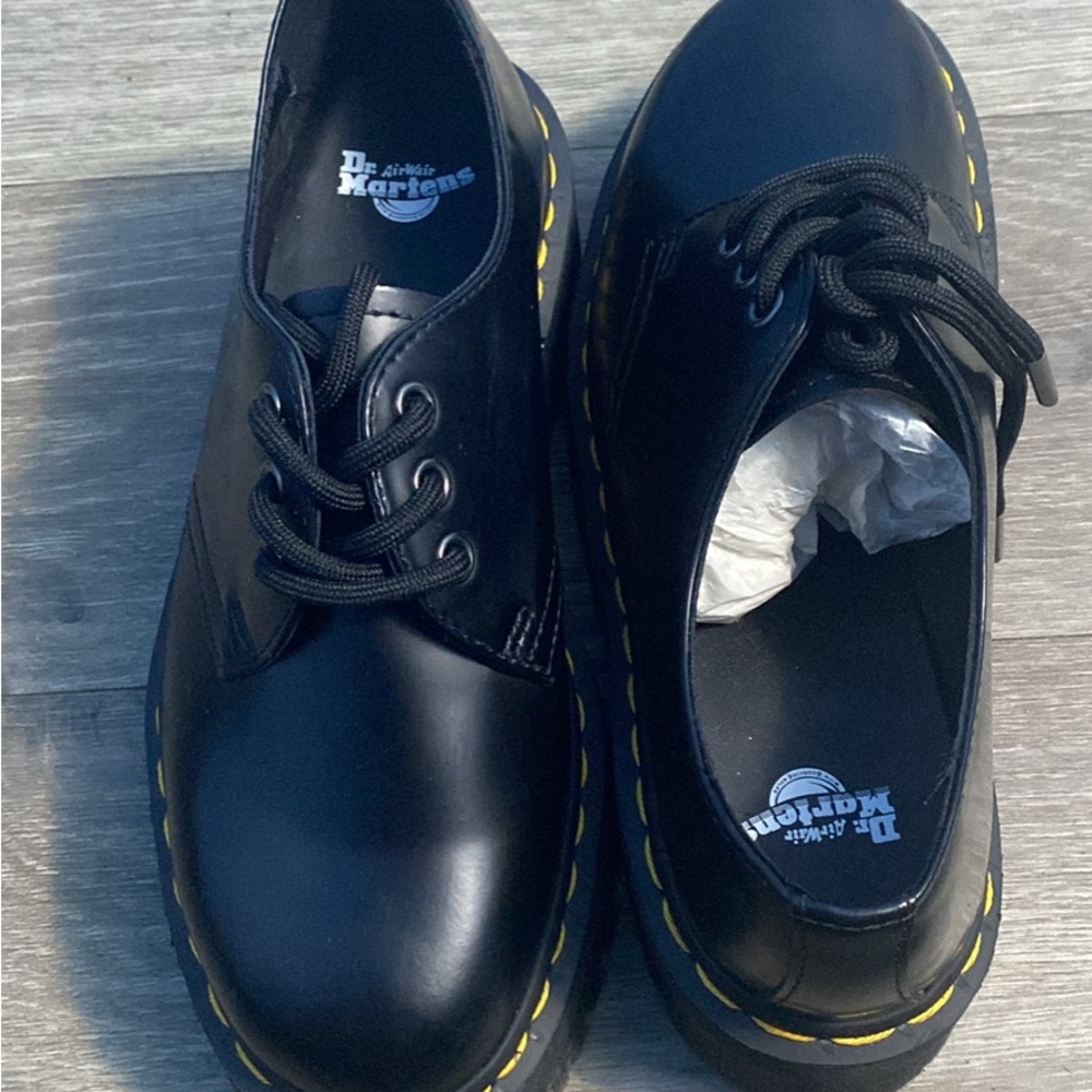 Dr. Martens Black Platform Loafers Classic